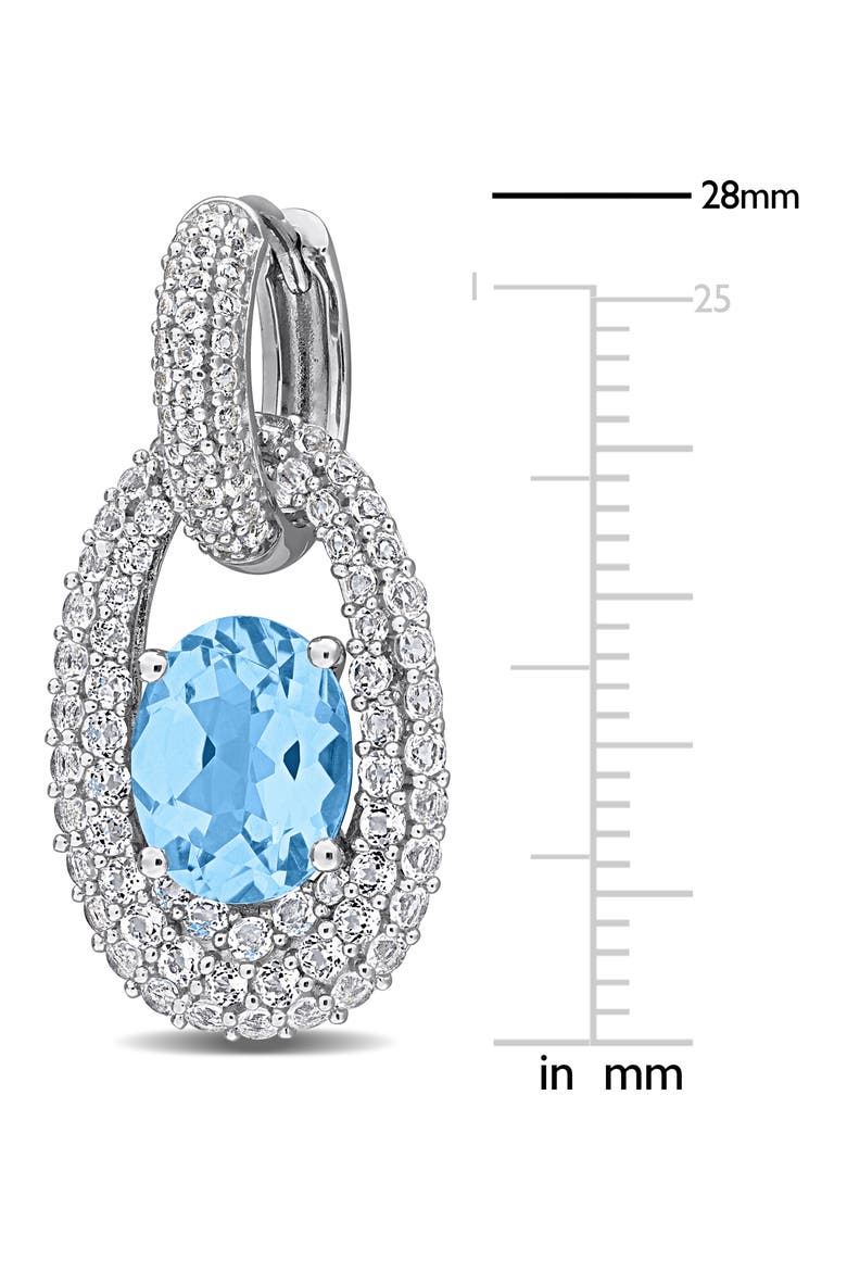 Sky Blue Topaz & White Topaz Drop Earrings, Alternate, color, BLUE