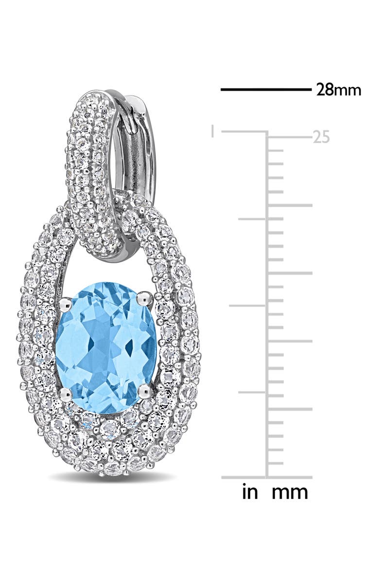 DELMAR Sky Blue Topaz & White Topaz Drop Earrings, Alternate, color, Blue