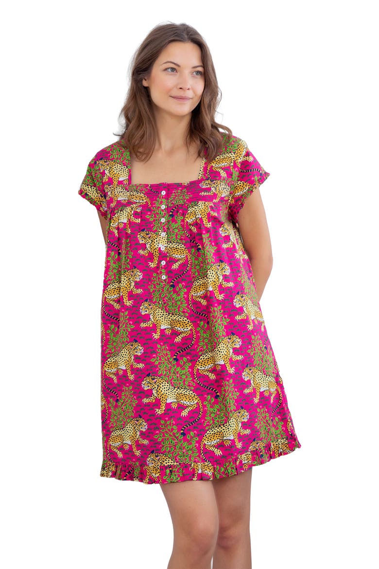 Pintuck Nightgown, Main, color, Hot Pink