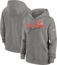 Nike Women's Nike Heather Gray Cleveland Browns Wordmark Club Fleece Pullover Hoodie