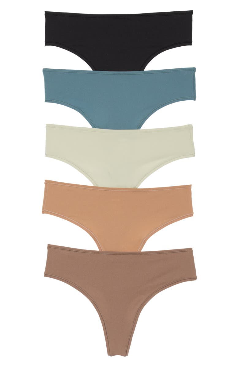 SKIMS Fits Everybody Assorted 5-Pack Thongs, Main, color,