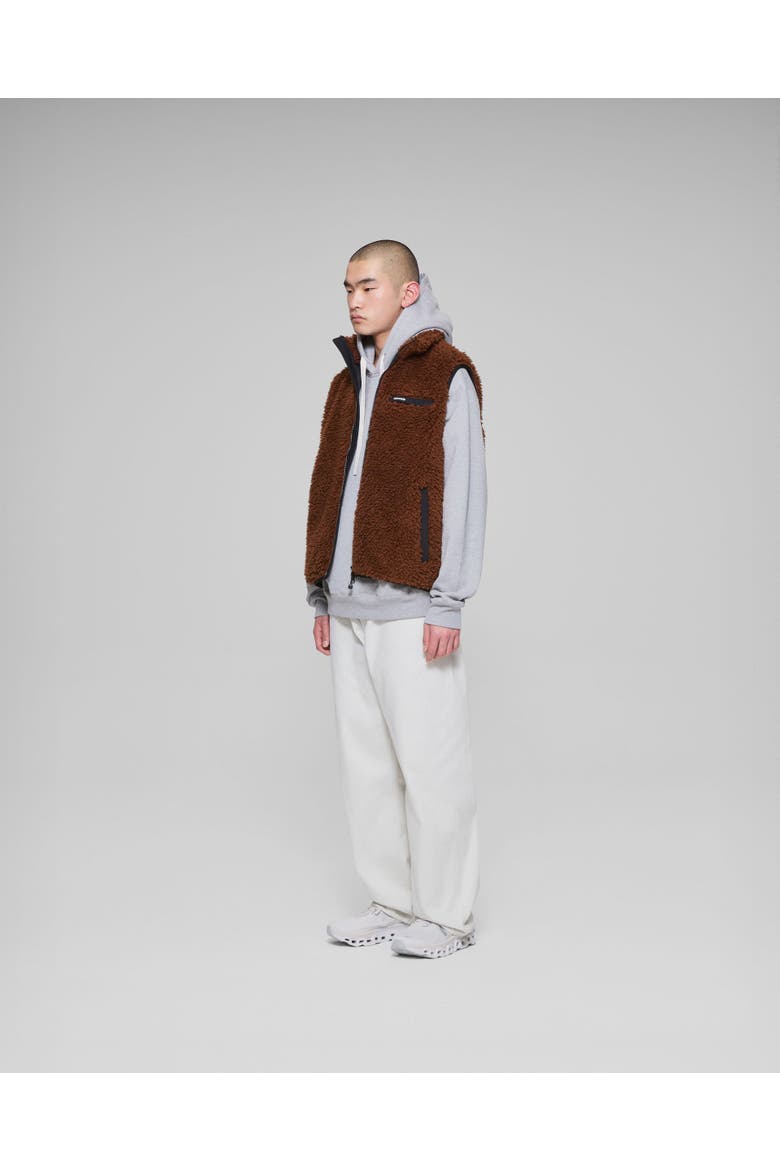 Fleece Vest, Alternate, color, Brown