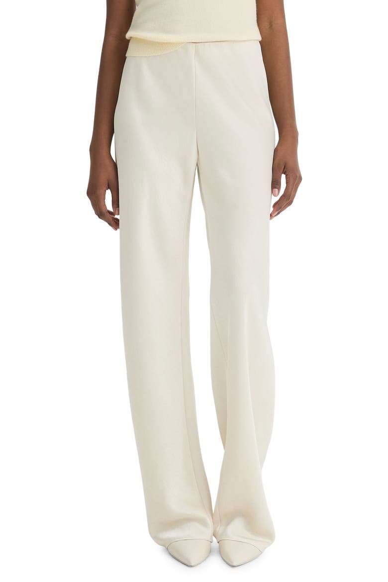 Colette High Waist Fluid Satin Bias Pants, Main, color, BONA