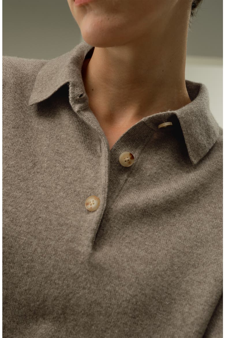 Women's Baby Cashmere Polo Shirt, Alternate, color, Dolma