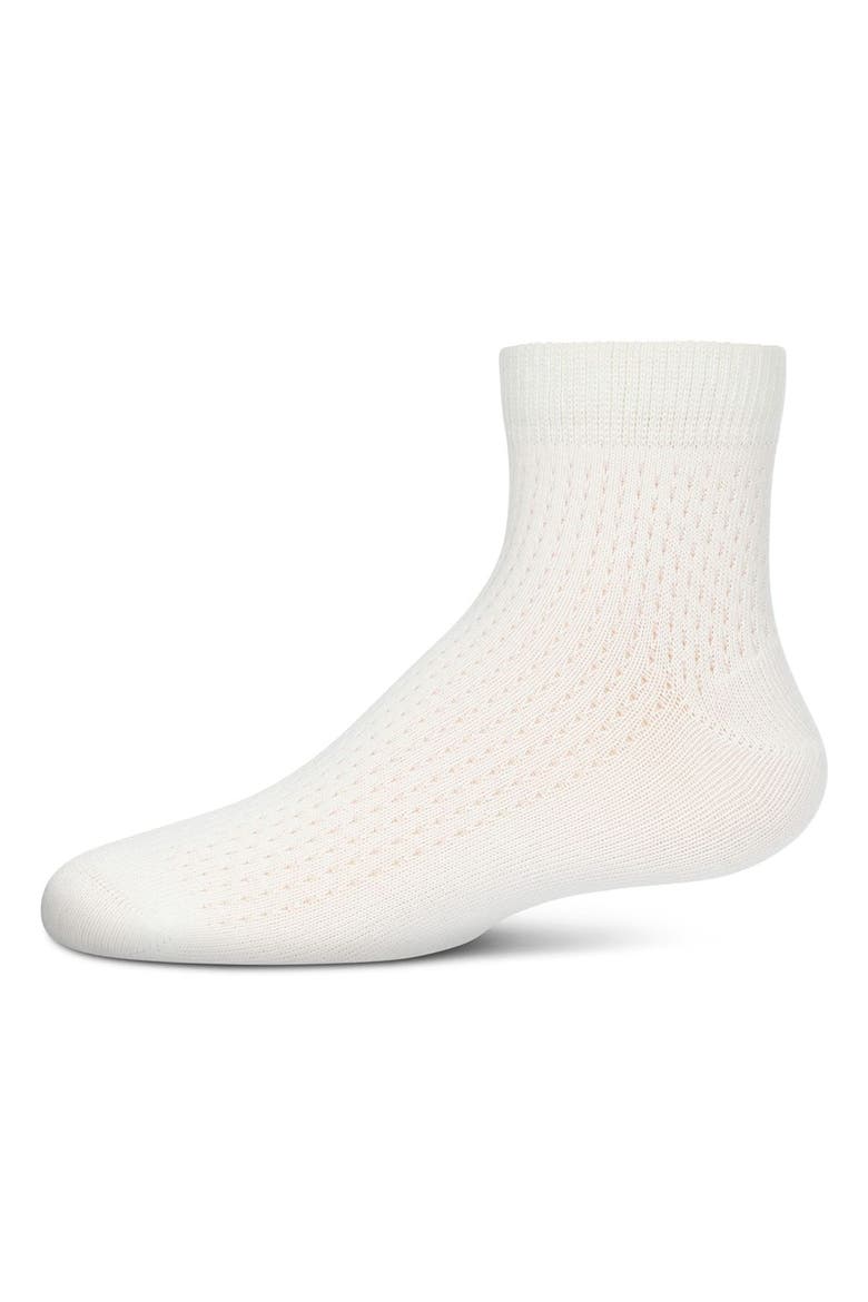 Pointelle Dot Anklet Socks, Main, color, Winter White