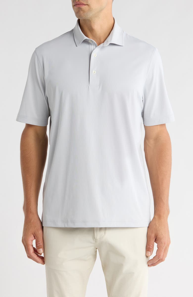 Greg Norman Tournament Textured Solid Knit Polo, Main, color, Shark Grey