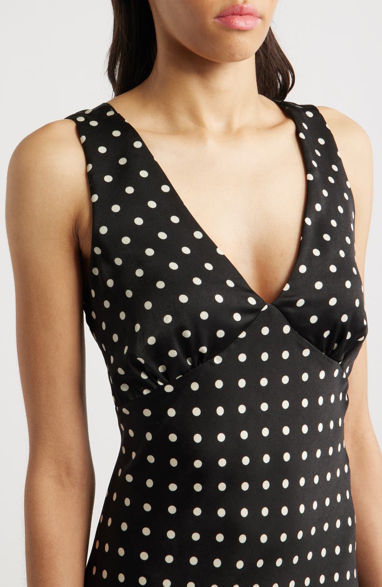 Lulus Julia Polka Dot Slipdress, Alternate, color, Black / White