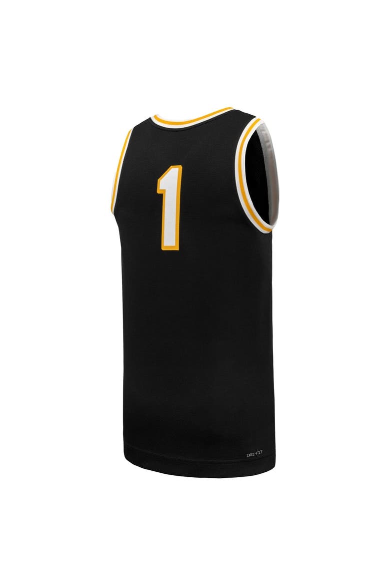 Men's Nike #1 Black Missouri Tigers Replica Basketball Jersey, Alternate, color, Black