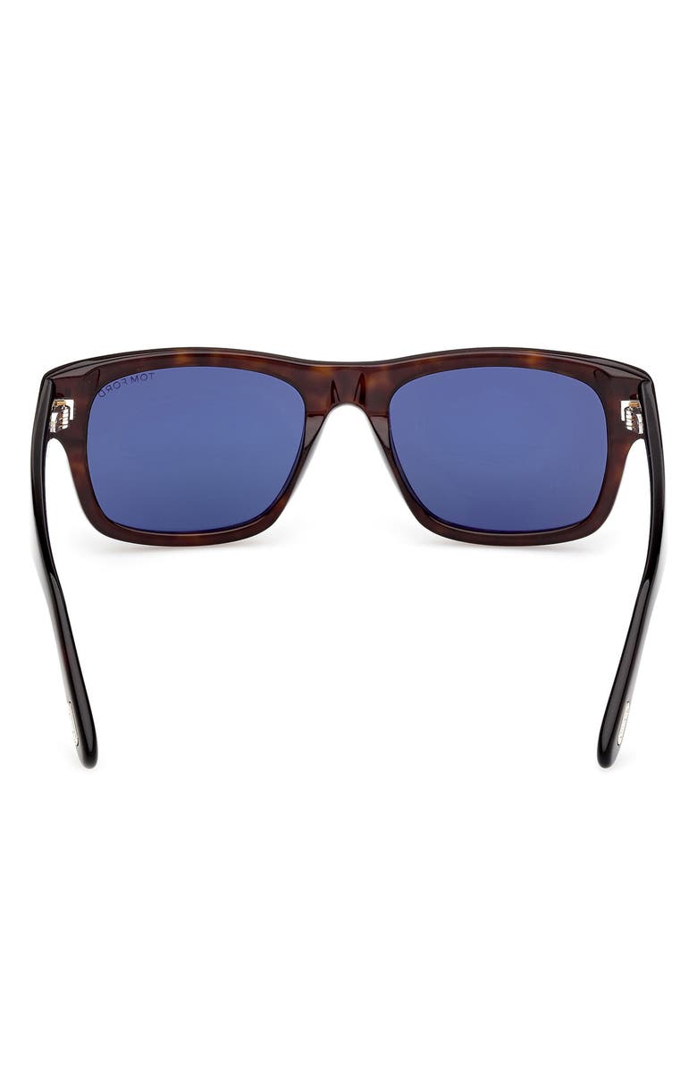 TOM FORD Smith-02 55mm Rectangular Sunglasses, Alternate, color, Classic Havana / Blue Lens