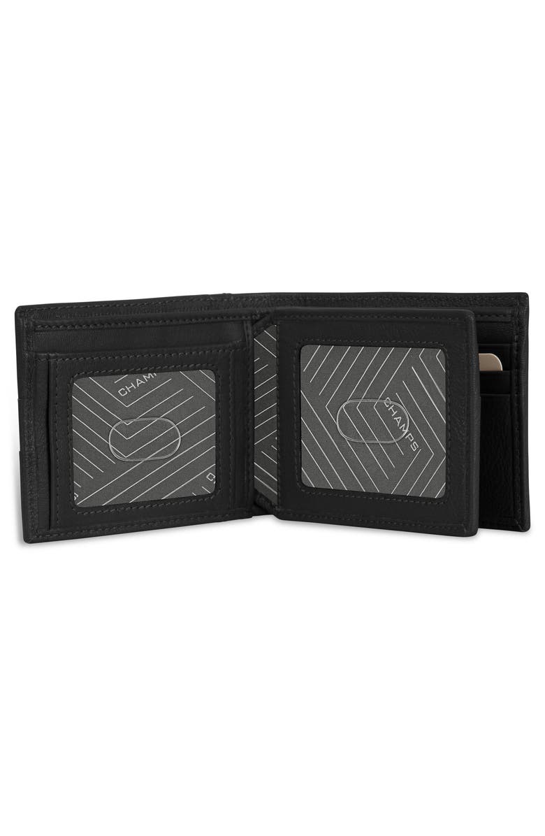 CHAMPS Onyx ID Flap Leather Bifold Wallet, Alternate, color, Black