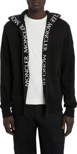 Moncler Logo Tape Cotton Zip Hoodie | Nordstrom Moncler Logo Tape Cotton Zip Hoodie | Nordstrom