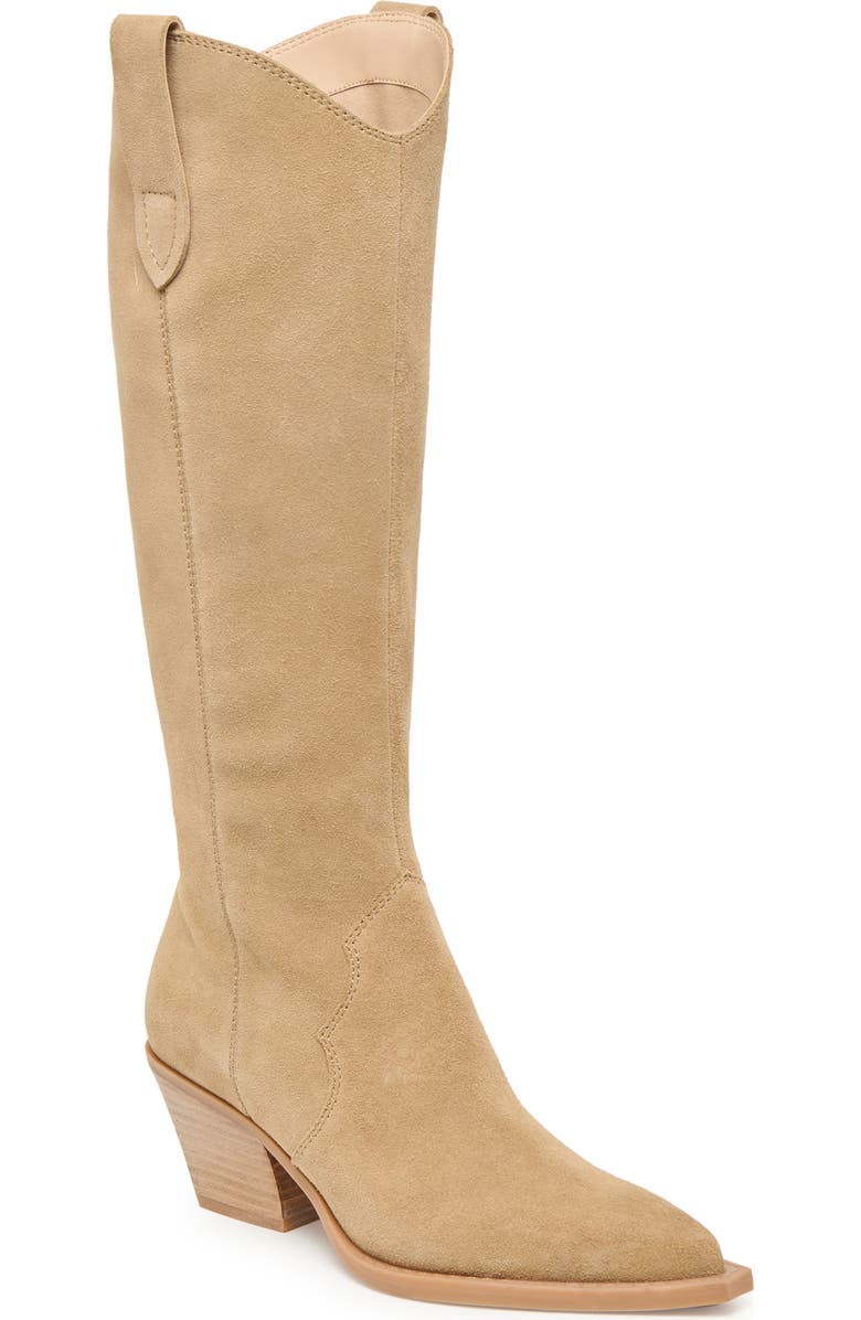 Dolce Vita Regy Western Boot, Main, color, Dark Taupe Suede