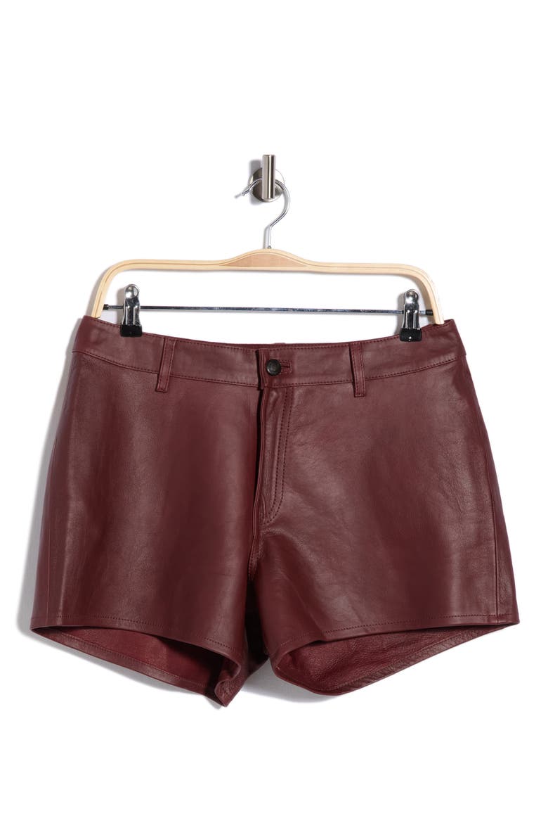 Zoie Leather Shorts, Alternate, color, SAFFRON LEATHER