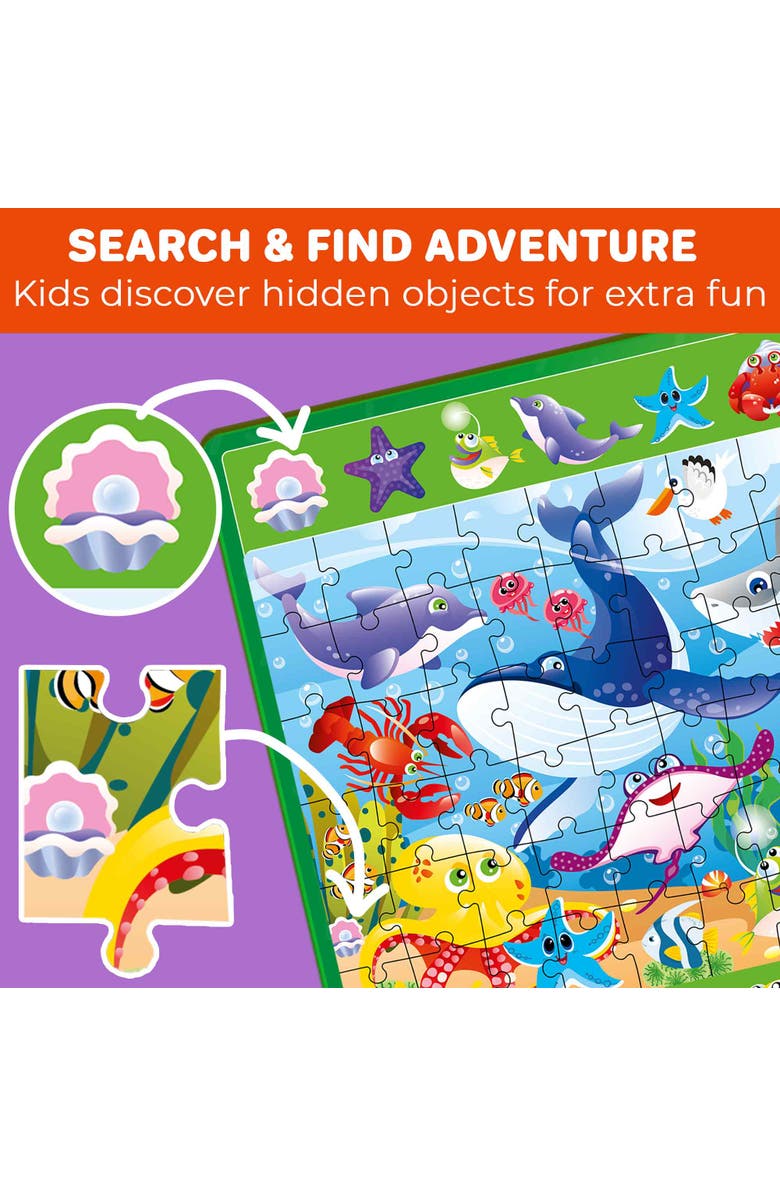 Quokka 60 Pieces Magnetic Puzzles for Toddlers, Alternate, color, Ocean