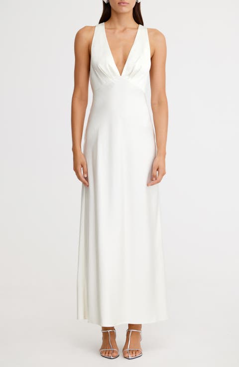 Lucile Sleeveless Satin Maxi Dress