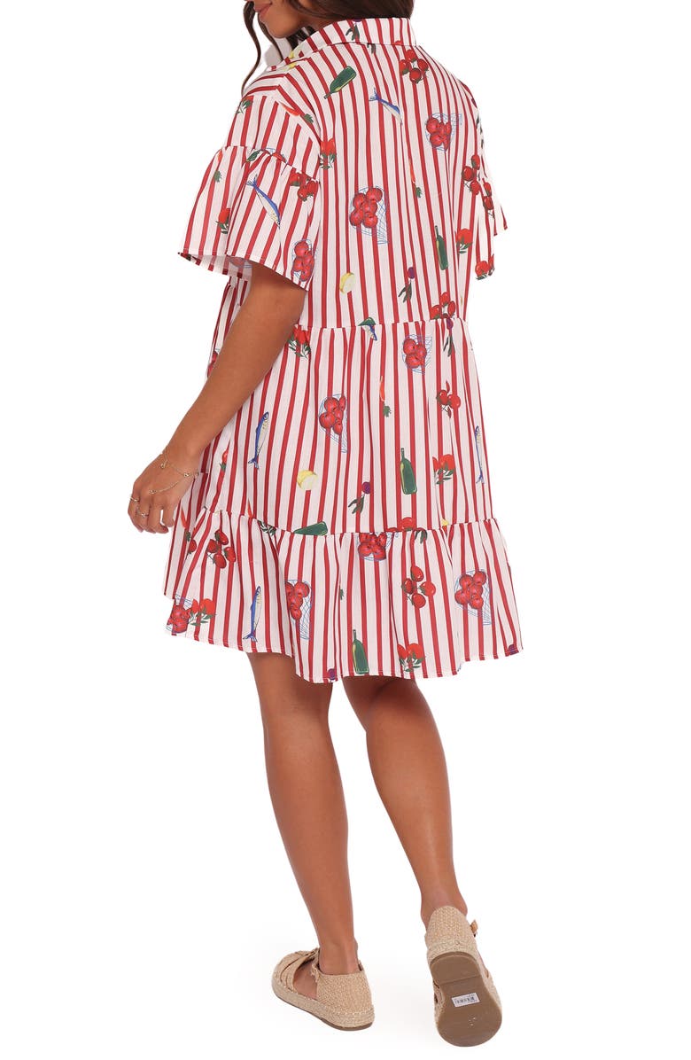 Petal & Pup Peachy Tiered Shirtdress, Alternate, color, Red Picnic Stripe