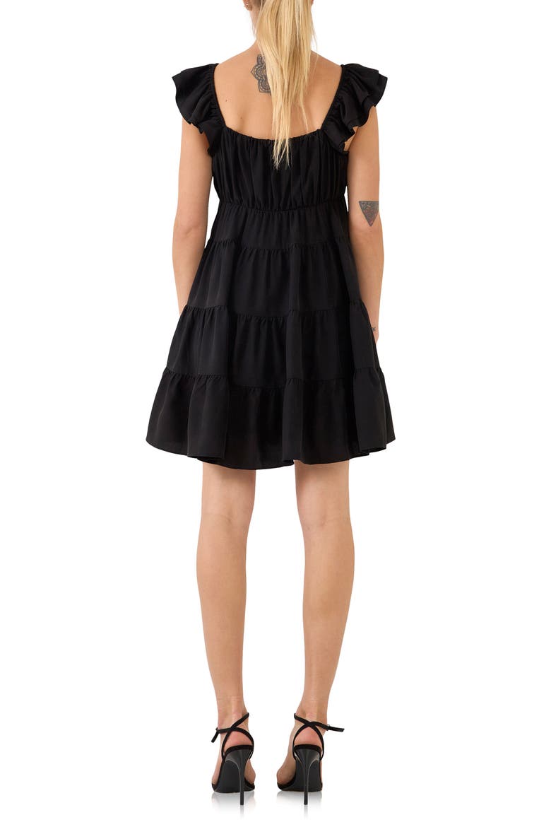 Ruffle Sweetheart Tiered Minidress, Alternate, color, BLACK