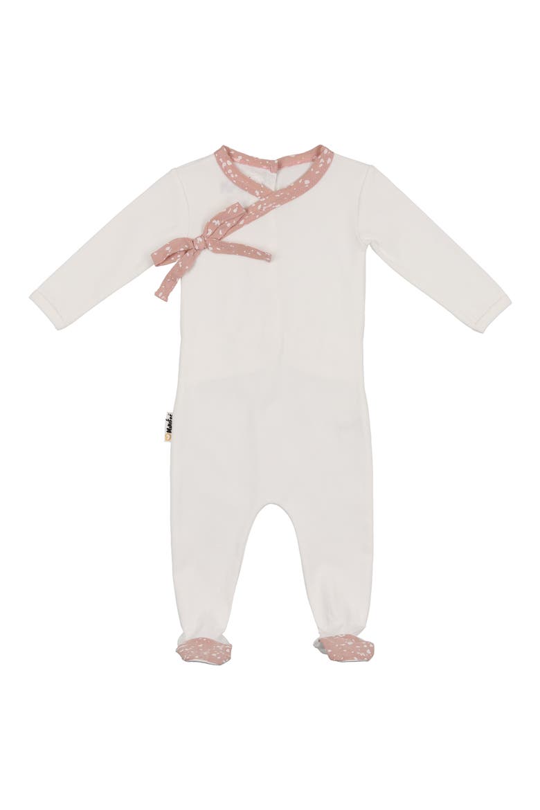 Kids' Speckled Faux Wrap Footie, Main, color, WHITE