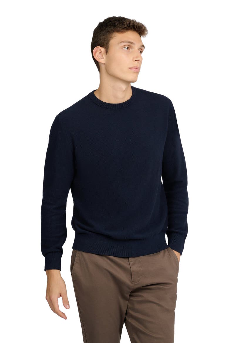 Pique Crewneck Sweater, Alternate, color, MIDNIGHT