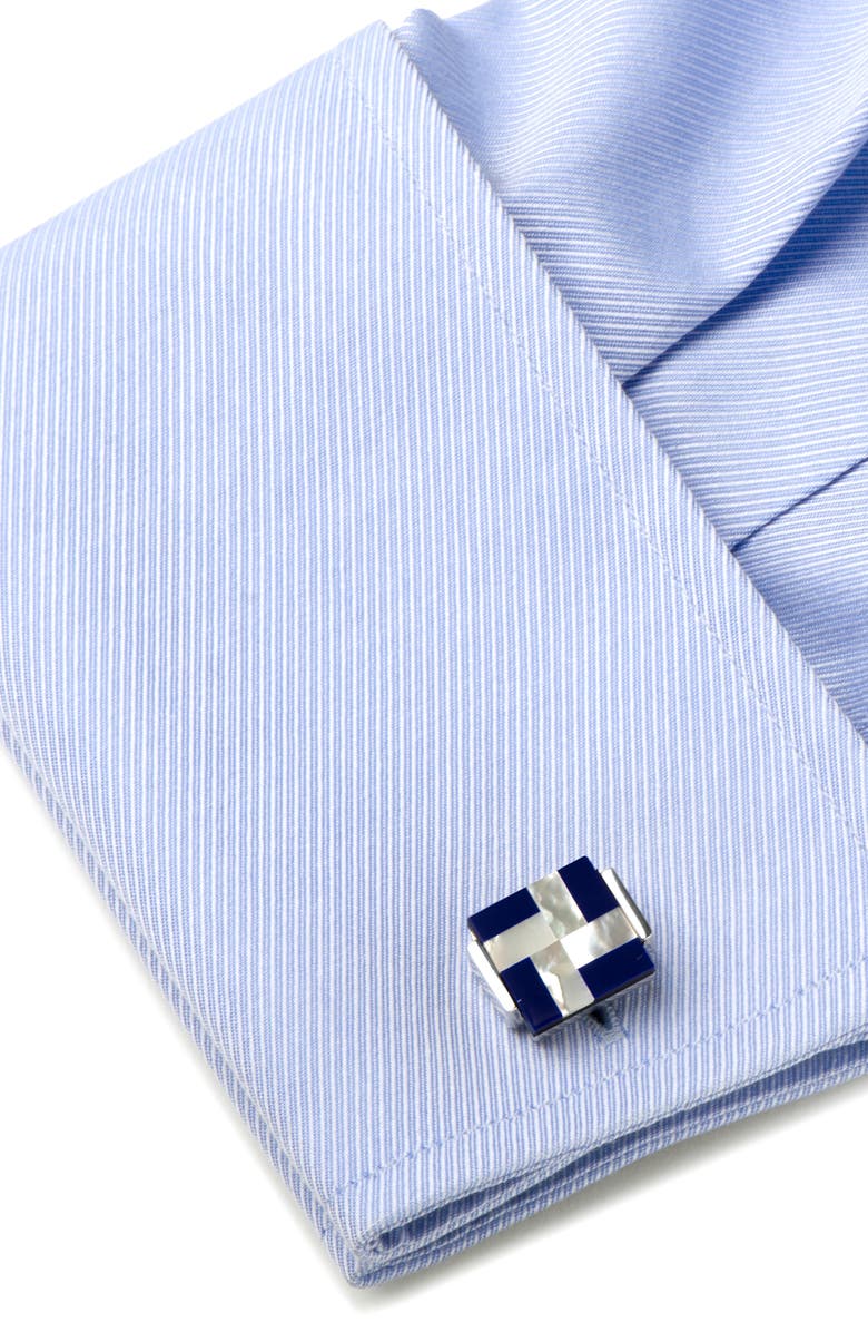 Cufflinks, Inc. Mother-Of-Pearl Cuff Links, Alternate, color, Blue