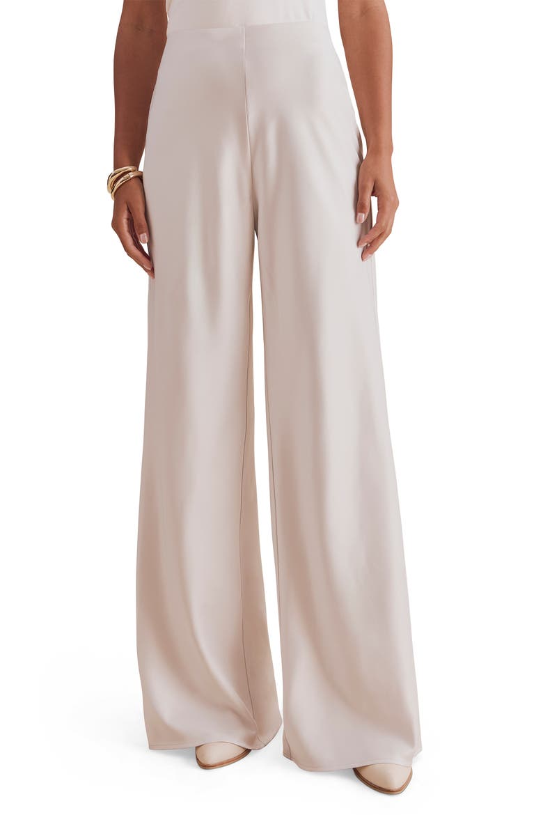 x Cellajaneblog Satin Pants, Main, color, PORCELAIN BEIGE
