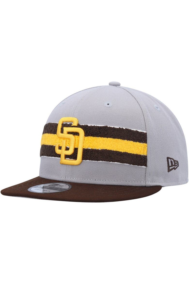 Men's New Era Gray/Brown San Diego Padres Band 9FIFTY Snapback Hat, Main, color, Brown