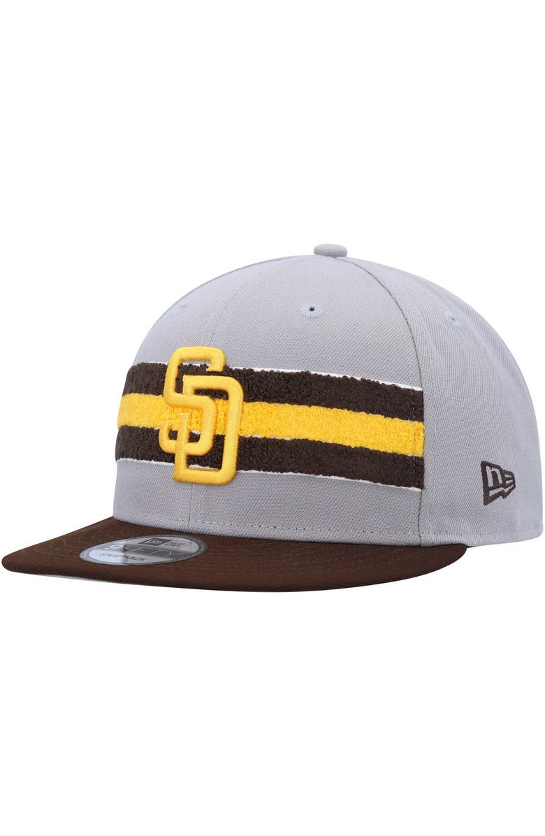 New Era Men's New Era Gray/Brown San Diego Padres Band 9FIFTY Snapback Hat, Main, color, Brown