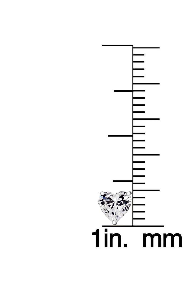 Donatello Gian Solid Sterling Silver Created Gemstone Heart Stud Earrings, Alternate, color, Black Saphire