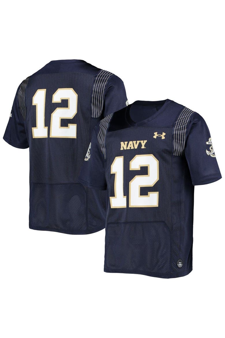 Men's Under Armour #12 Navy Navy Midshipmen Replica Player Jersey, Alternate, color, Navy