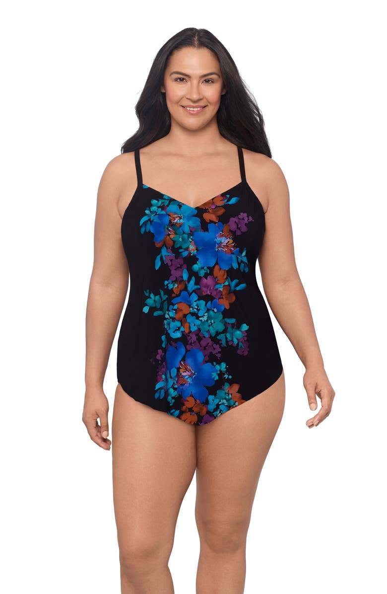 Trimshaper Hank Handkerchief Tankini Swimsuit Top, Alternate, color, Garden Variety