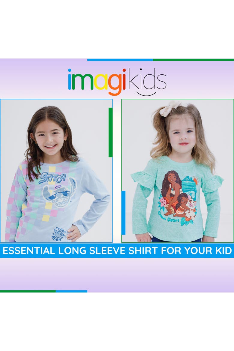 Moana 2-Pack Long Sleeve T-Shirts, Alternate, color, Cream Green Moana