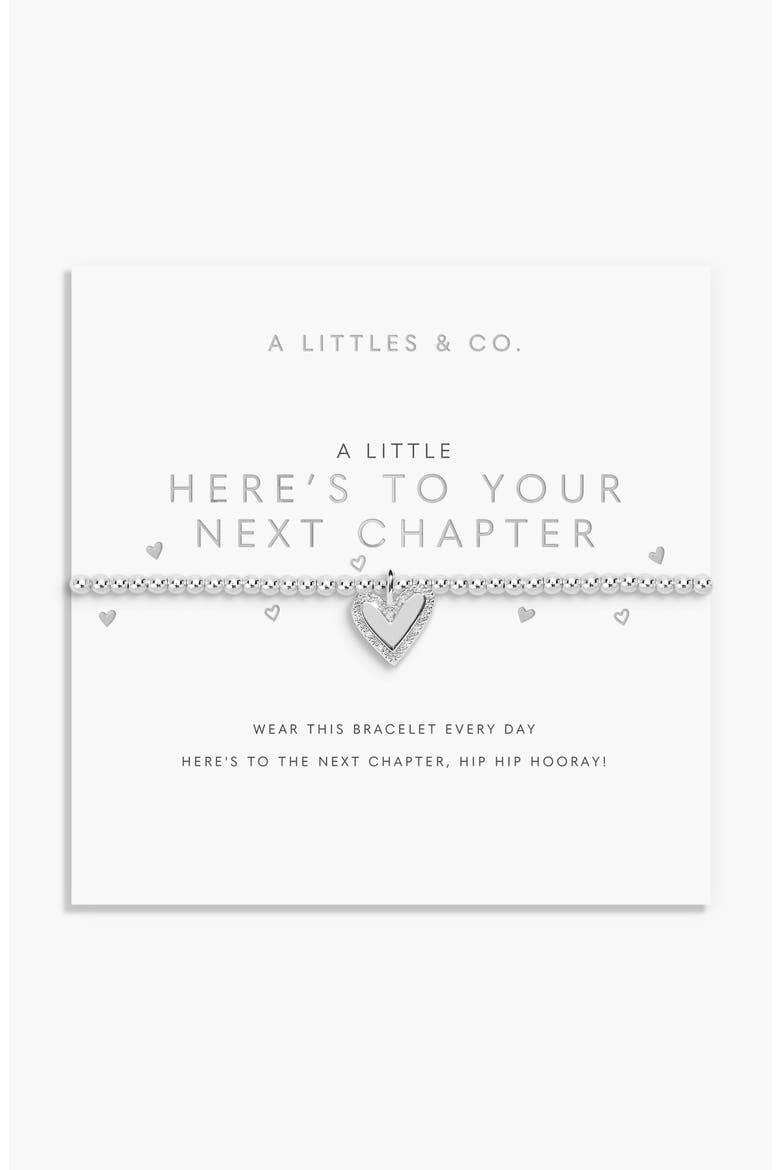 A Little 'Here's To Your Next Chapter' Bracelet In Silver Plating, Main, color, Metallic Silver