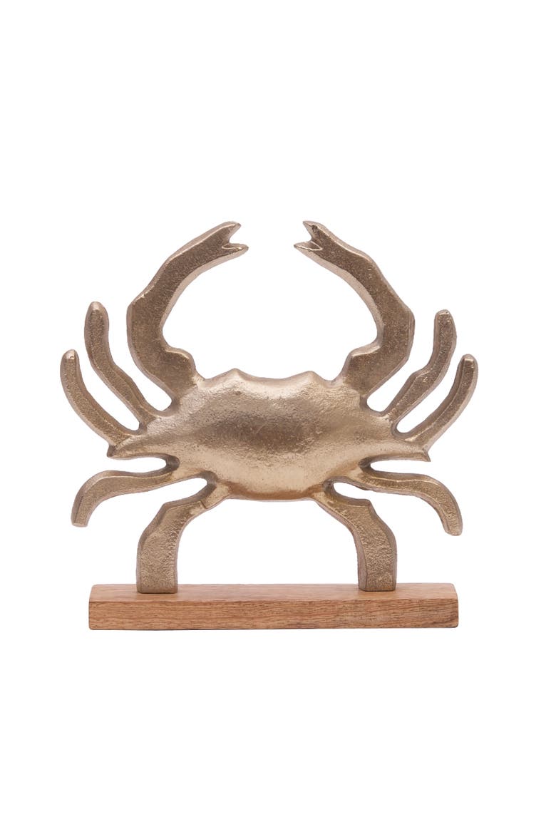 Gold Crab Crab Decorative Figurine 10", Alternate, color, Gold