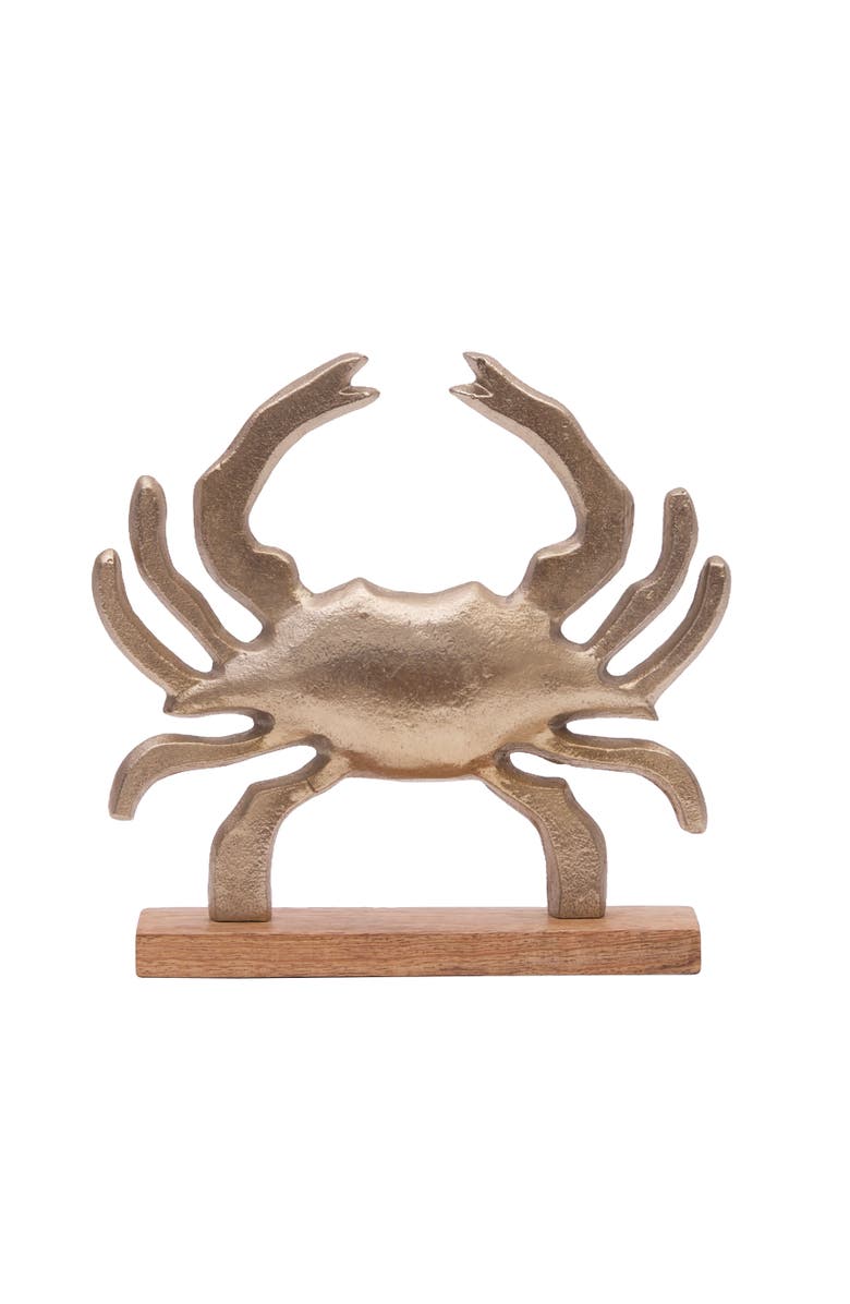 Gallerie II Metal Solid Crab Coastal Decorative Figurine, Alternate, color, Gold