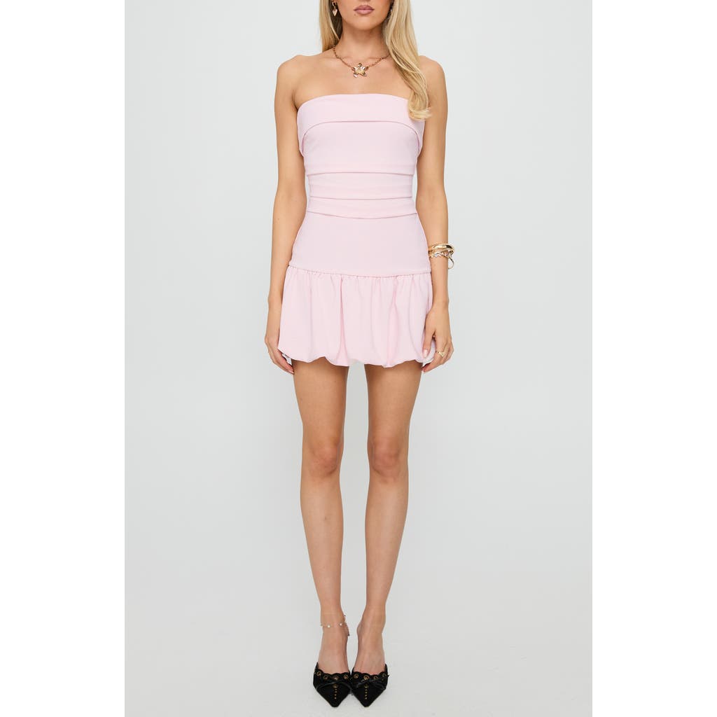 Princess Polly Mousse Strapless Bubble Hem Minidress In Pink