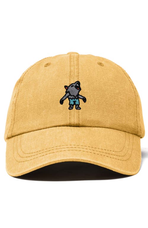 Dalix Werewolf Embroidered Dad Hat In Washed Gold