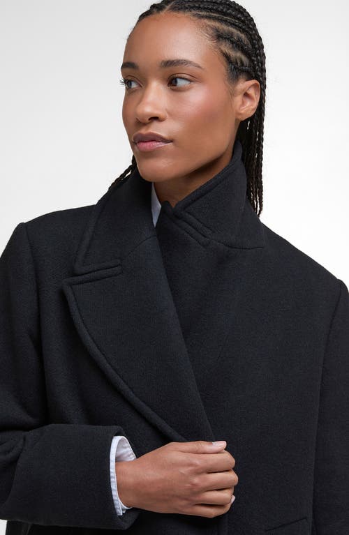 Barbour Indie Wool Blend Peacoat In Black