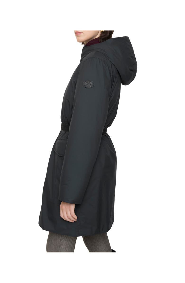 Burberry Mid-length Hooded Nylon Coat, Alternate, color, Black