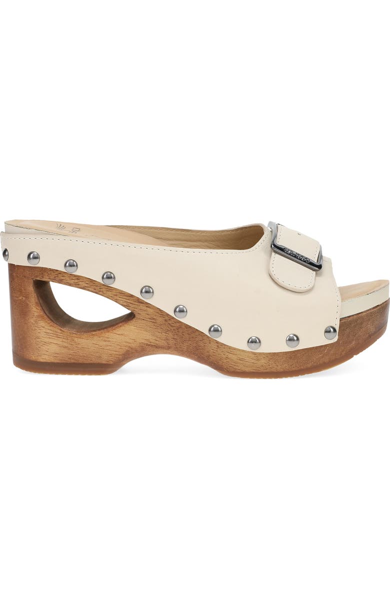 Dansko Adeline Platform Wedge Slide Sandal, Alternate, color, Bone Calf
