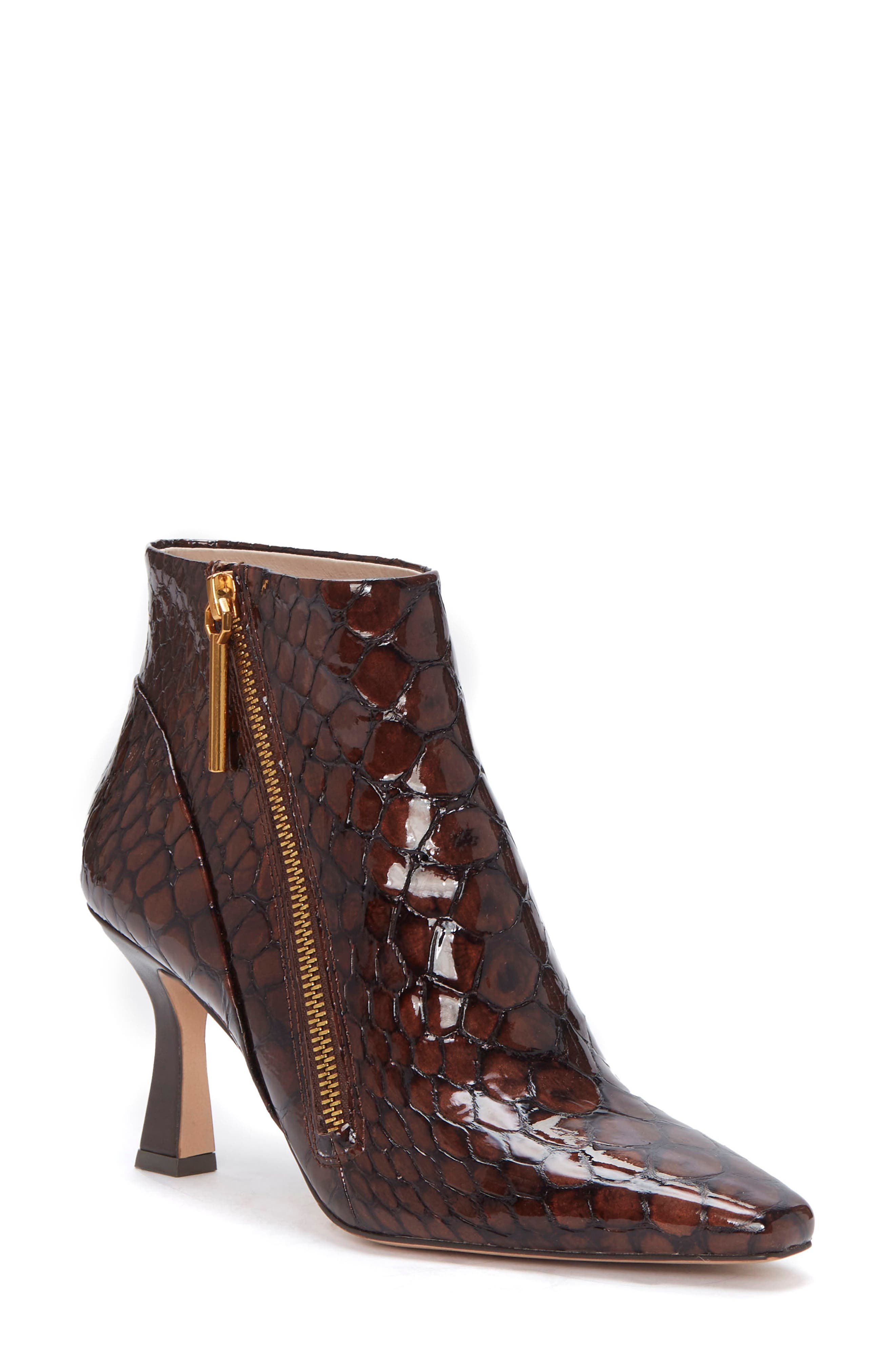Lenah Square Toe Bootie, Main, color, COCOA BROWN MULTI