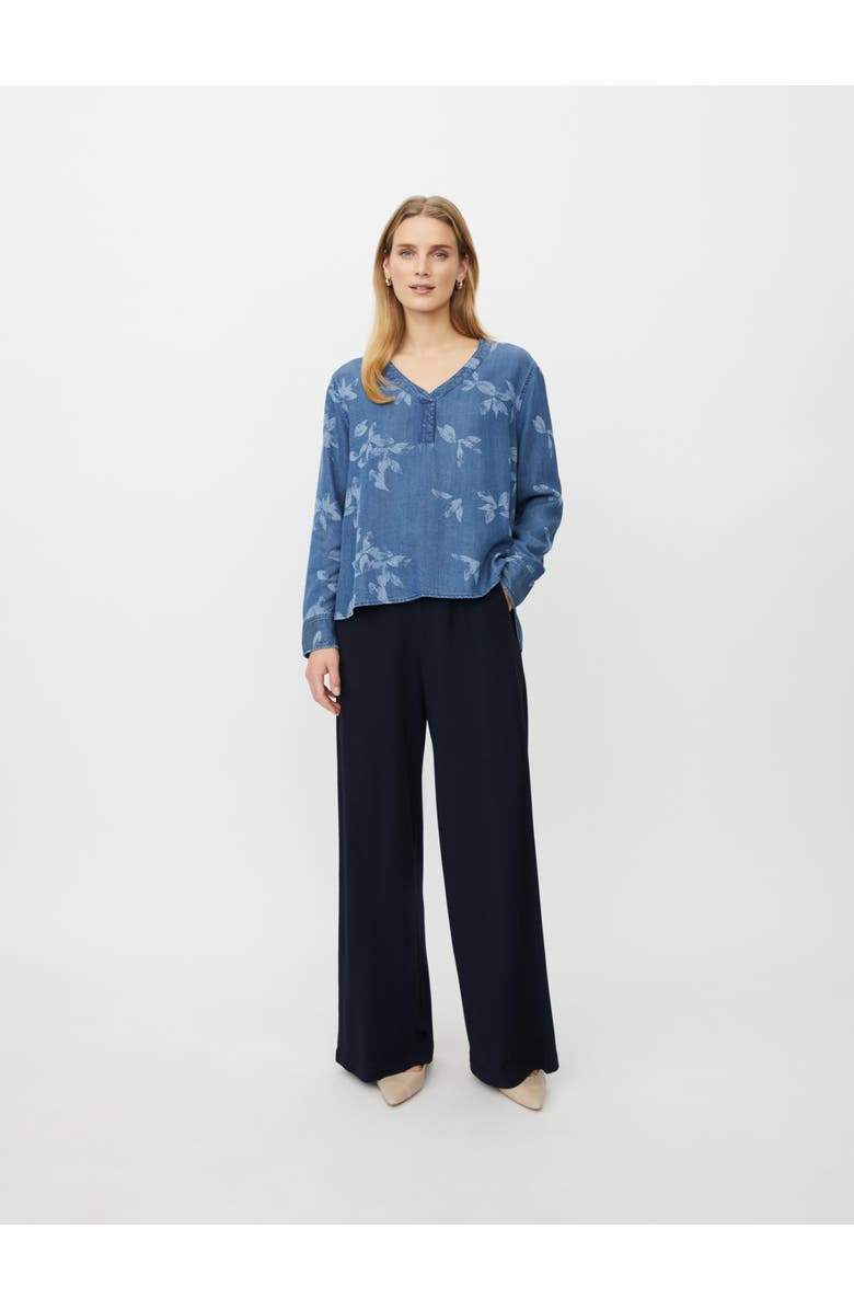 Masai Copenhagen MaDariane Denim Floral Print Blouse, Alternate, color, Blue Denim