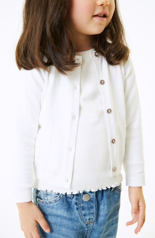 Next Kids' Textured Cotton Blend Cardigan In White