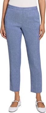 Theory Treeca Linen Blend Pull-On Crop Pants