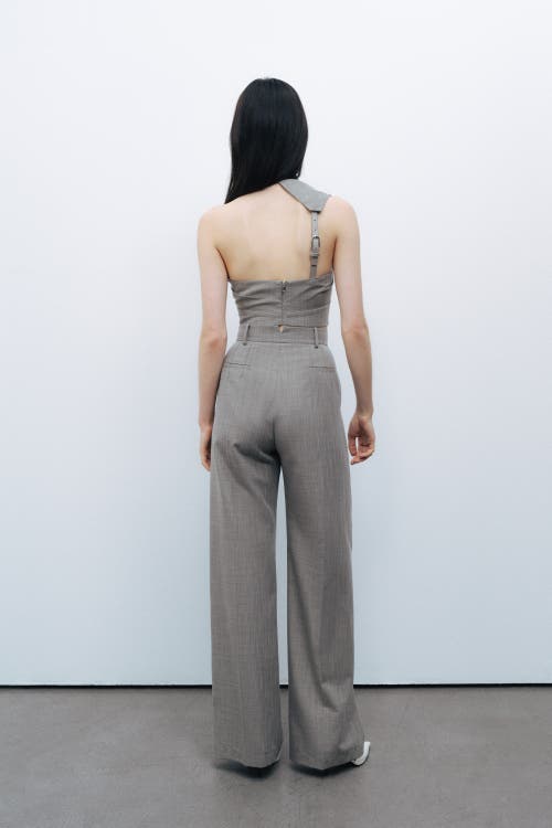 Shop Nocturne Double Pleated Pants In Grey