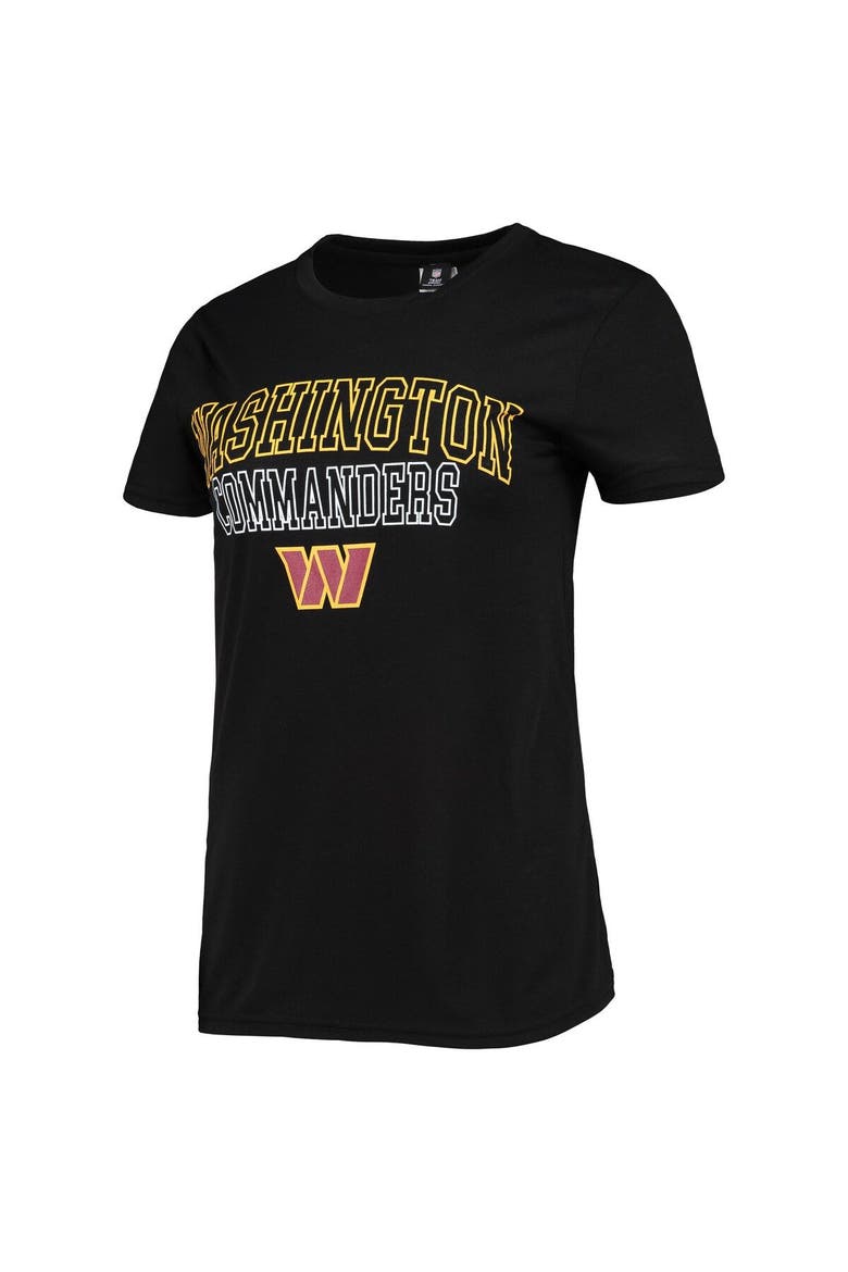 Women's Concepts Sport Black/Heathered Charcoal Washington Commanders Quest T-Shirt & Pants Sleep Set, Alternate, color, Heather Charcoal
