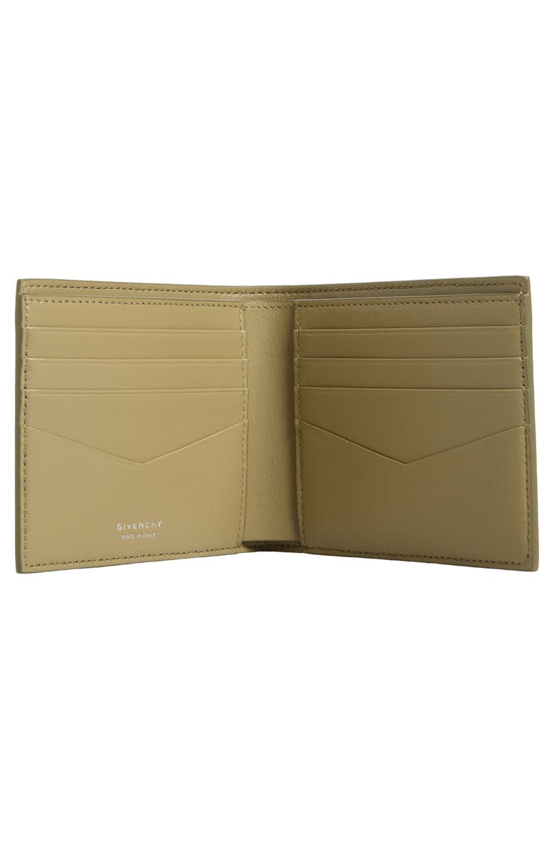 Givenchy 4G-Motif Leather Bifold Wallet, Alternate, color, Khaki