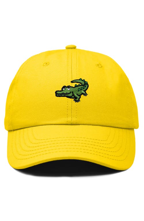Dalix Alligator Embroidered Wildlife Cap In Gold