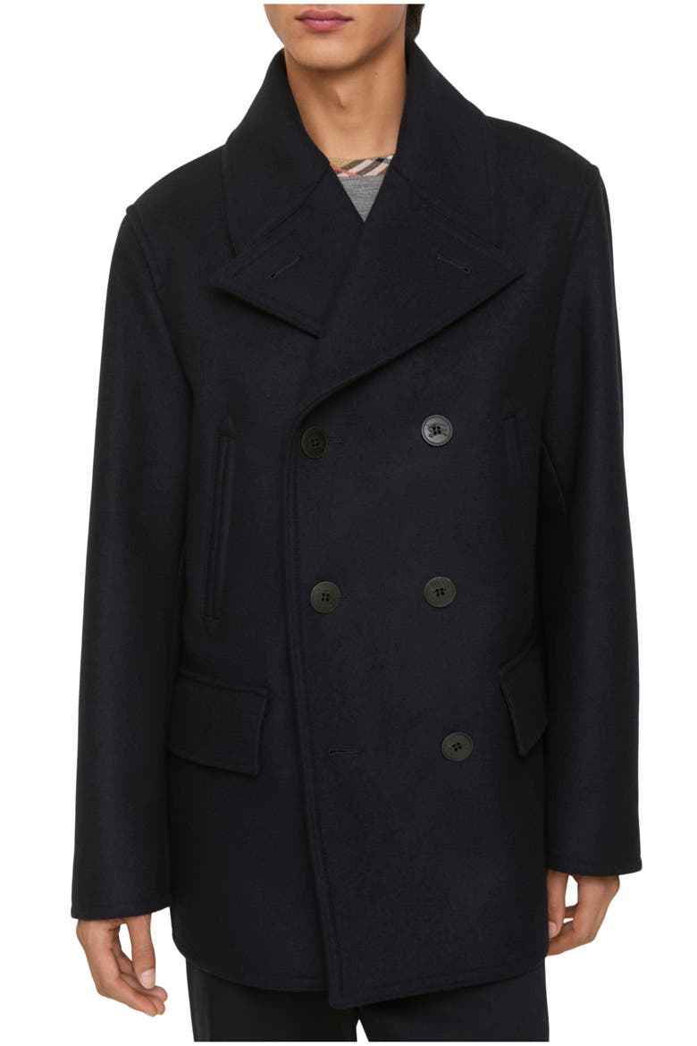 Wool Pea Coat, Main, color, Navy