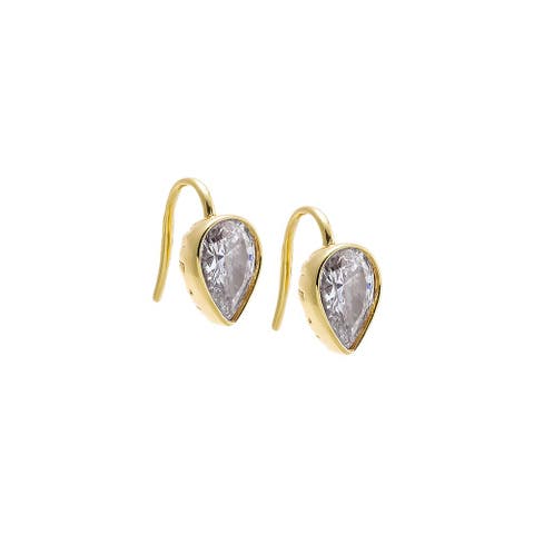 Faceted Teardrop Huggie Earring