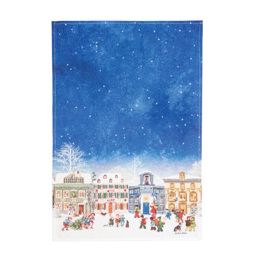 C & F Home C&f Home Vintage Houses With Kids Printed Flour Sack Kitchen Towel In Blue